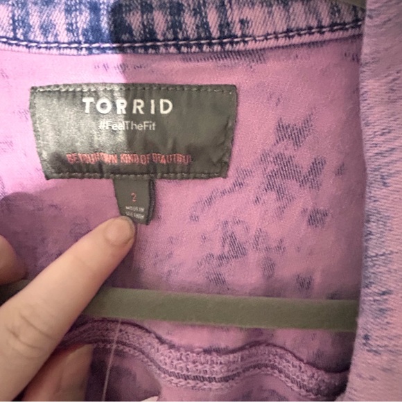 Torrid size 2 Purple Denim Jacket NWT - Picture 7 of 12